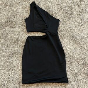Cutout one shoulder mini dress